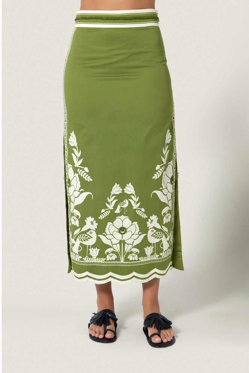 Sandina Skirt Calla Green Papyrus
