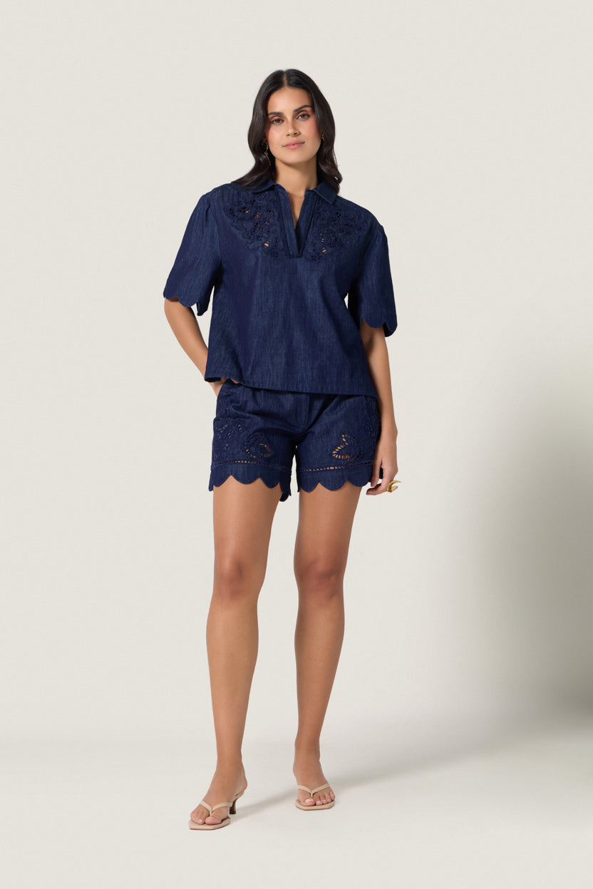 Sahira Top Denim Blue