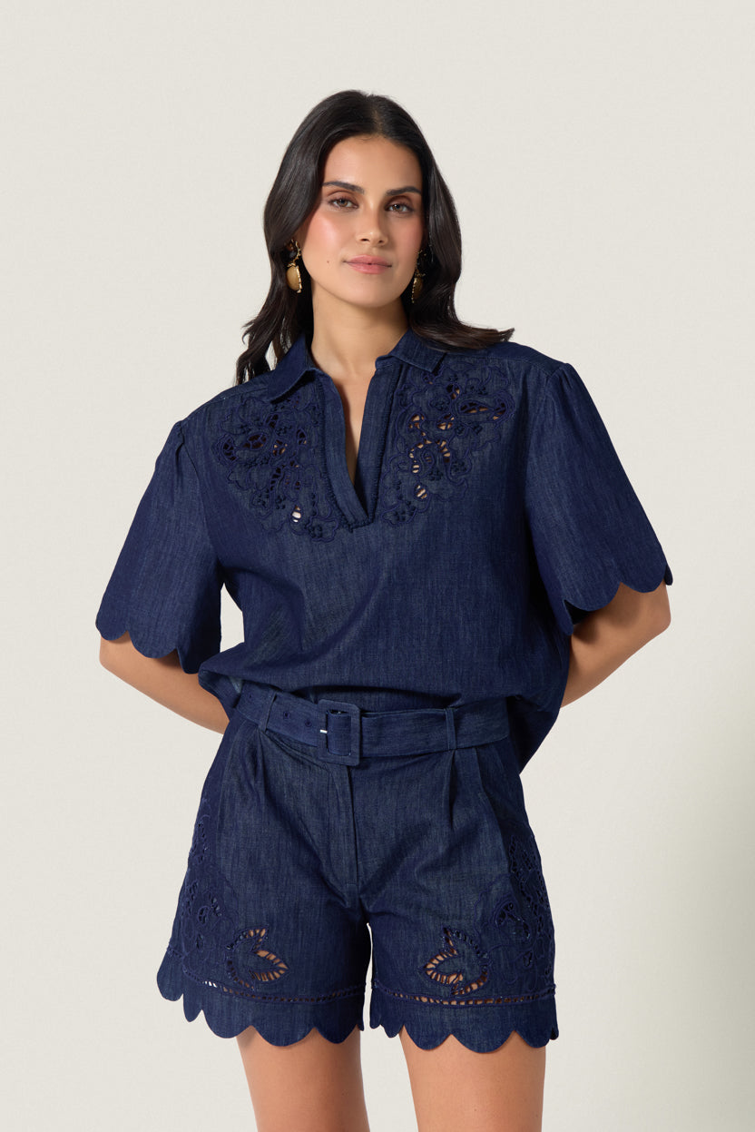 Sahira Top Denim Blue