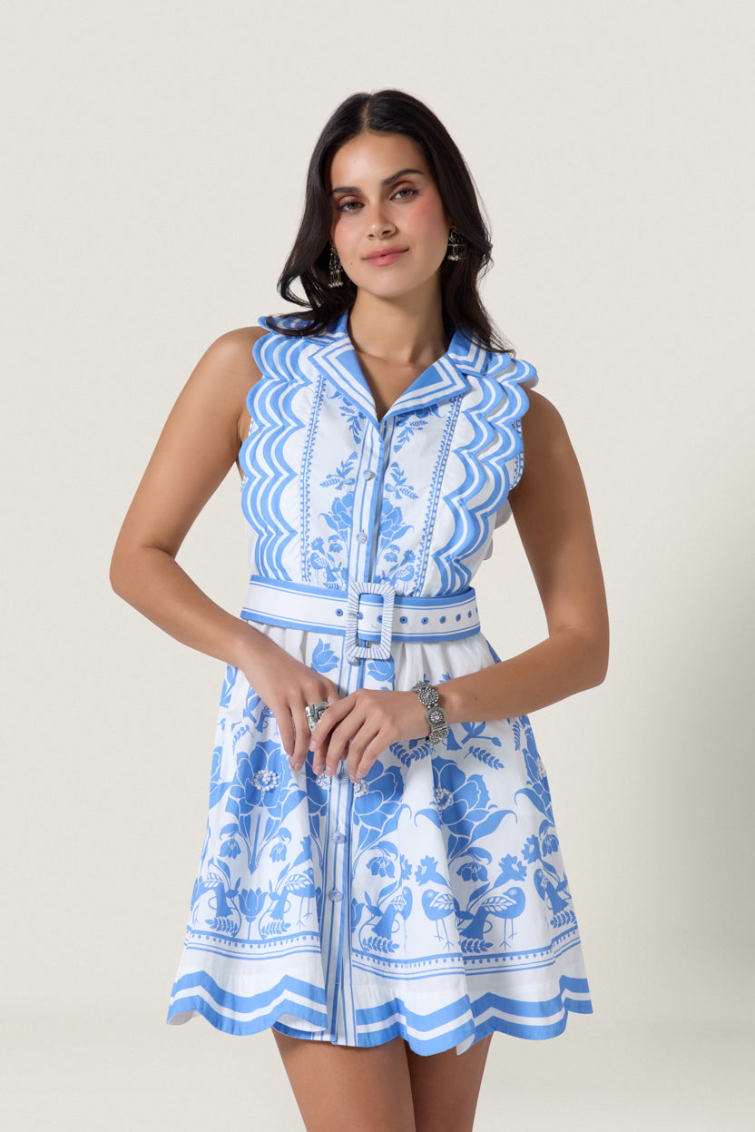 Vixeen Dress Simply White Blue