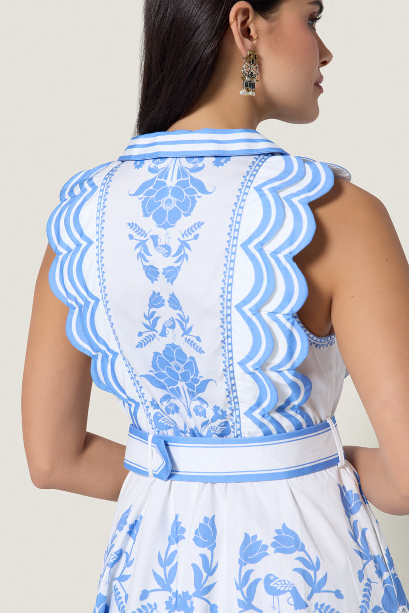 Vixeen Dress Simply White Blue