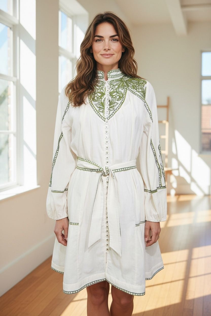 Verena Dress Papyrus Calla Green