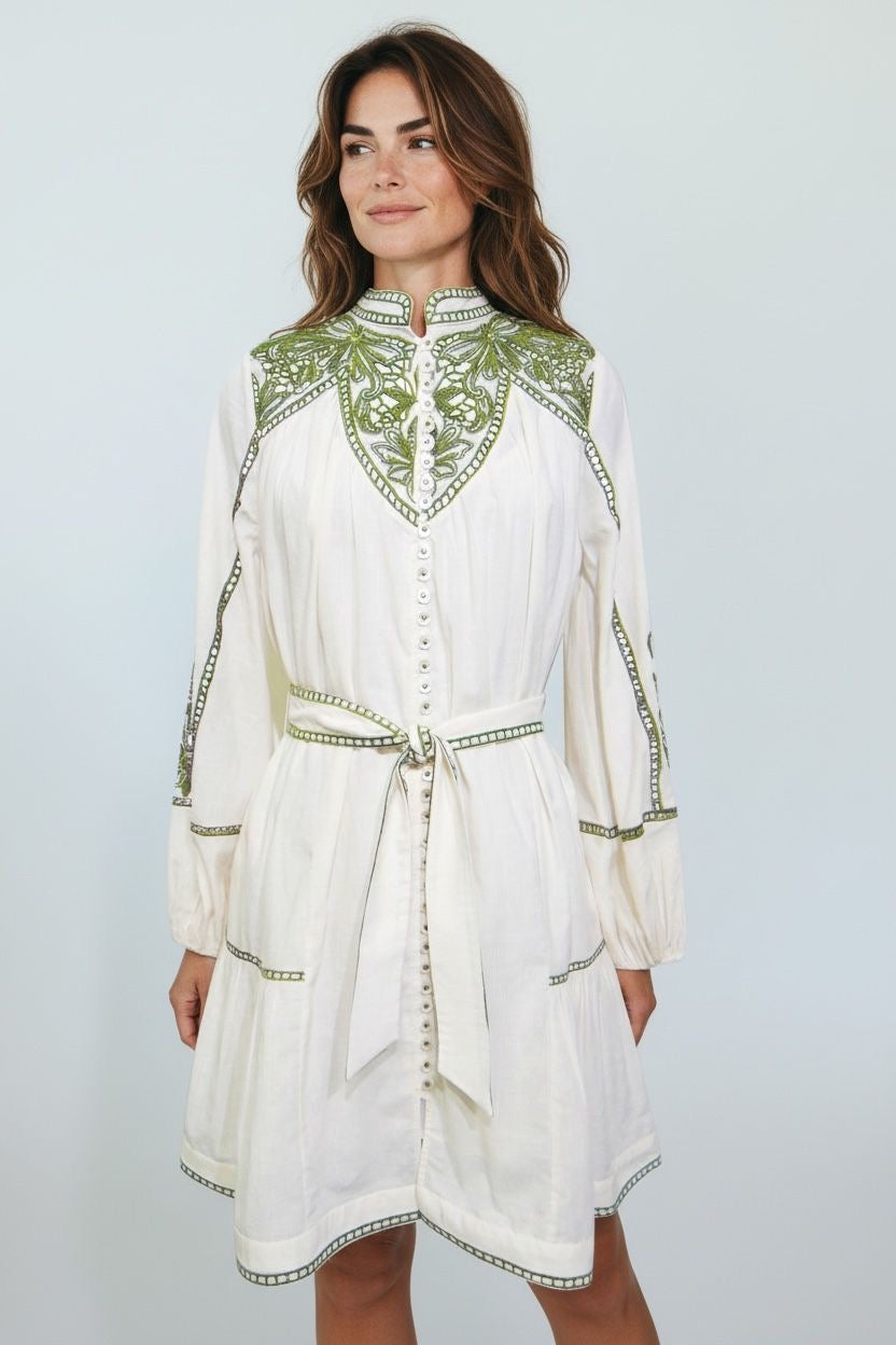 Verena Dress Papyrus Calla Green