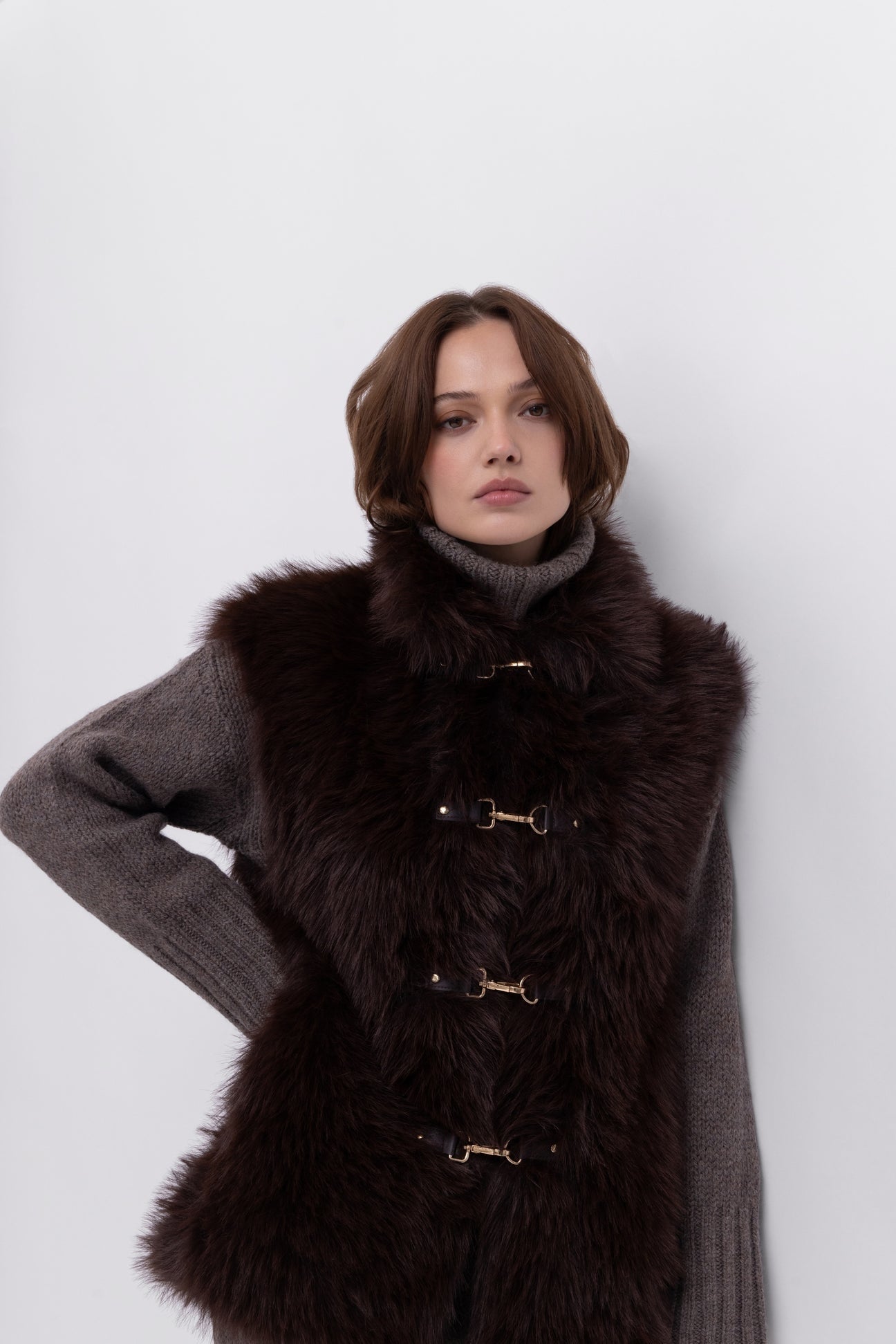 Faux Fur Gilet Choc