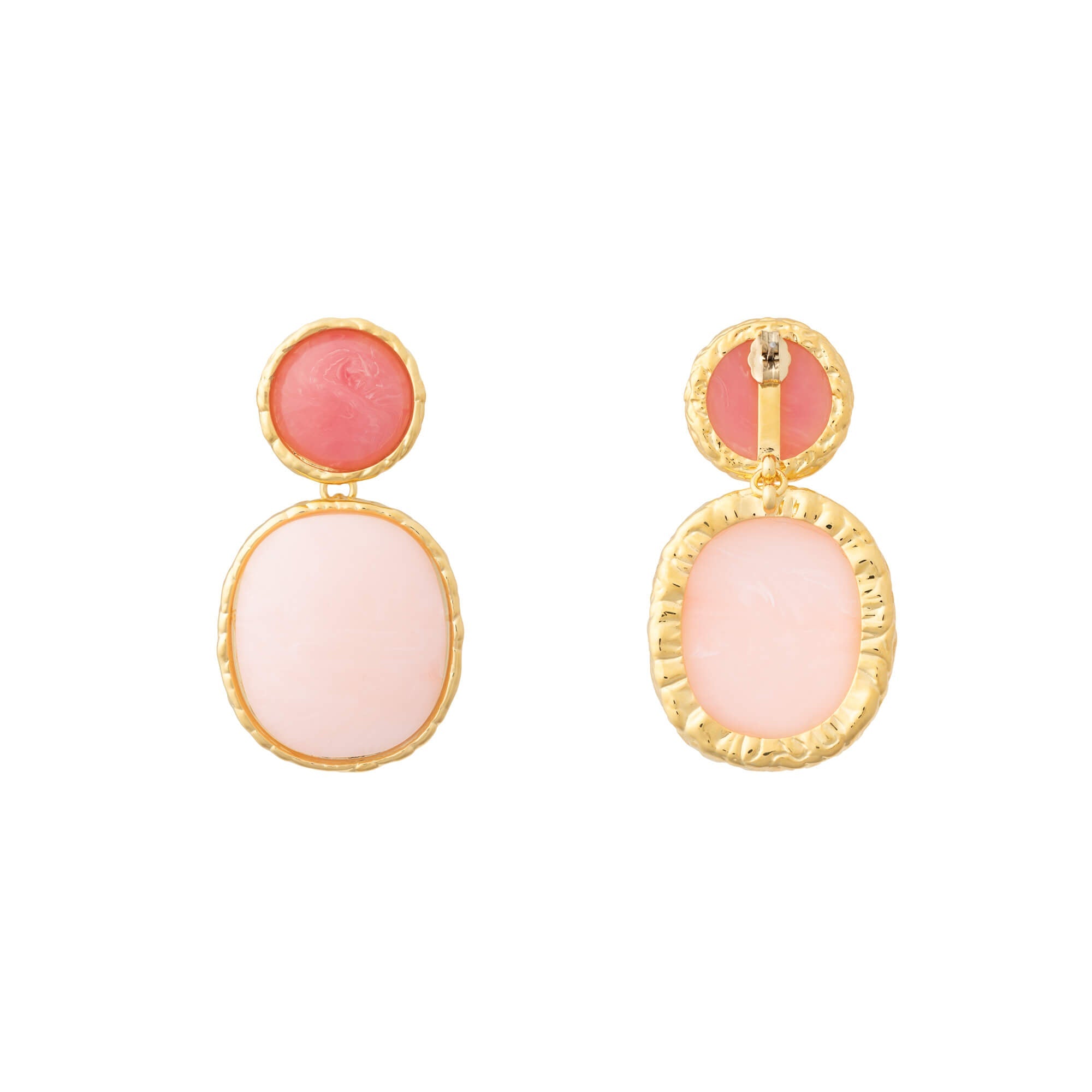 Vintage Oval Earrings Watermelon Peach Sorbet