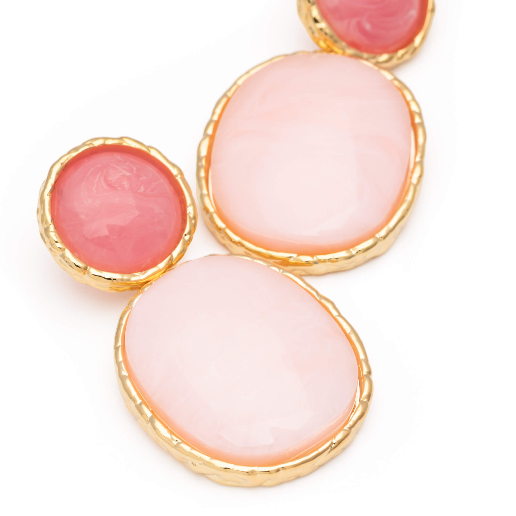 Vintage Oval Earrings Watermelon Peach Sorbet