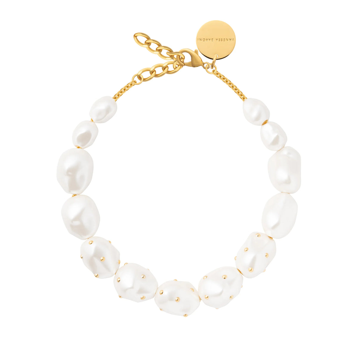 Big Organic Stud Pearl Necklace Pearl