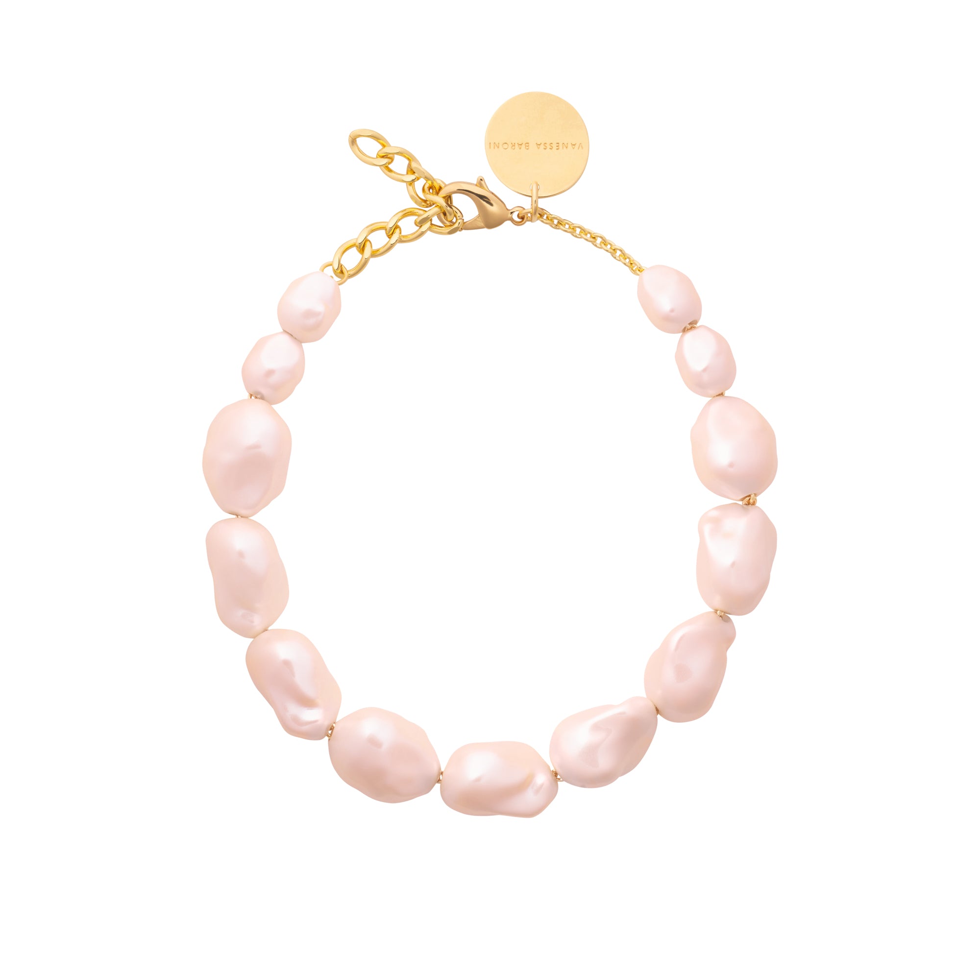 Big Organic Pearl Necklace Short