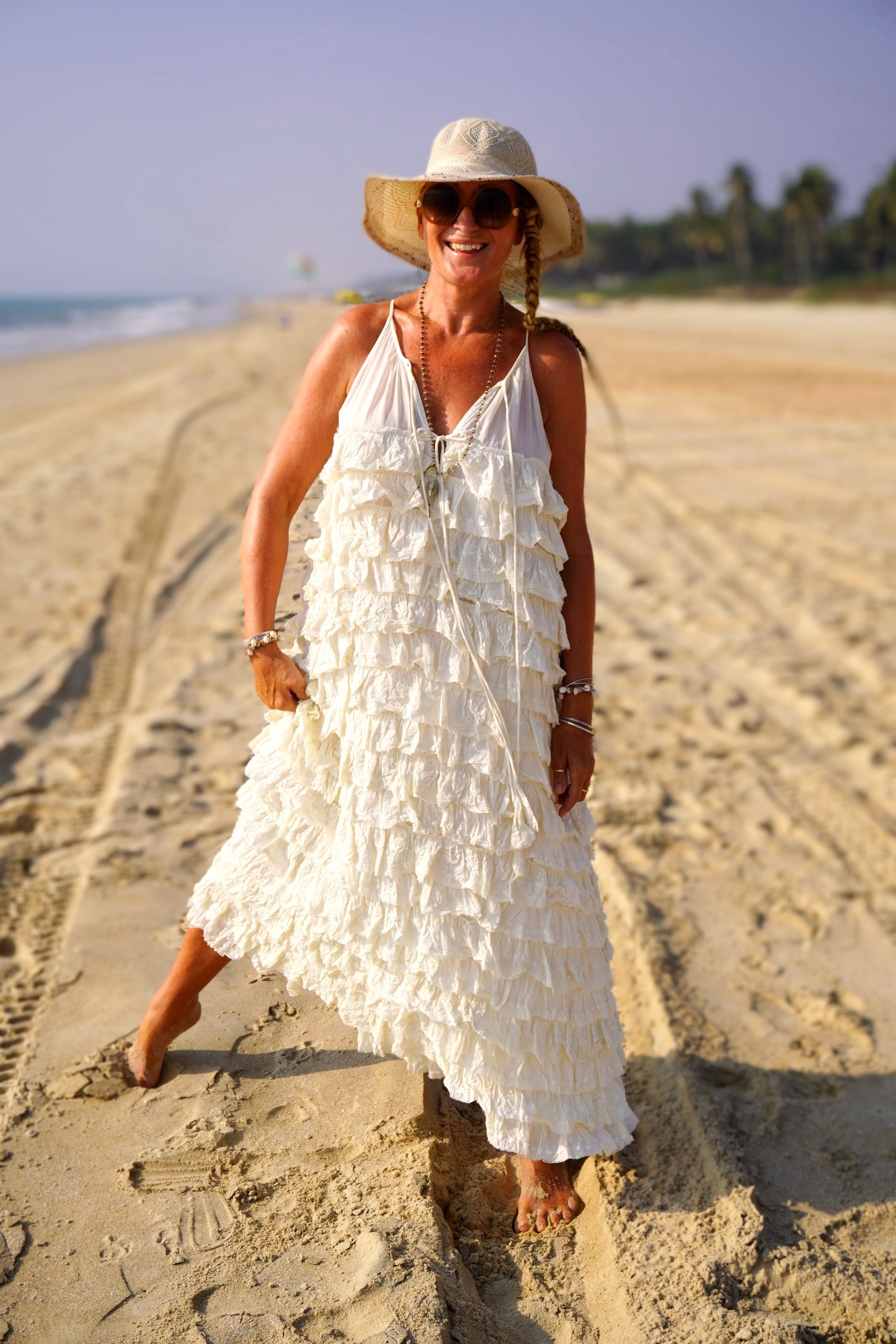 cream and turquoise dress Azura Cream & Turquoise Short Dress