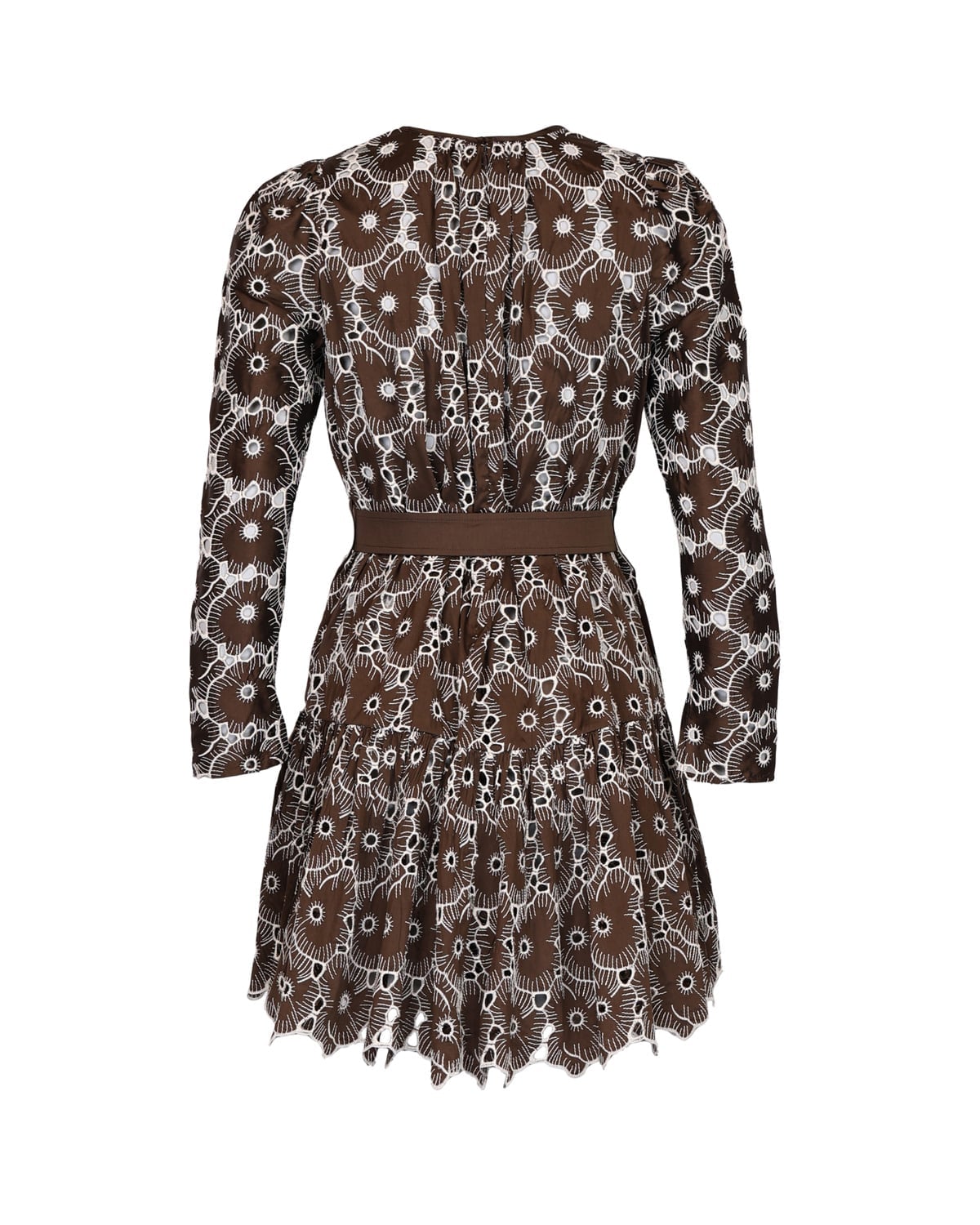 Embroidery Mini Dress Chocolate
