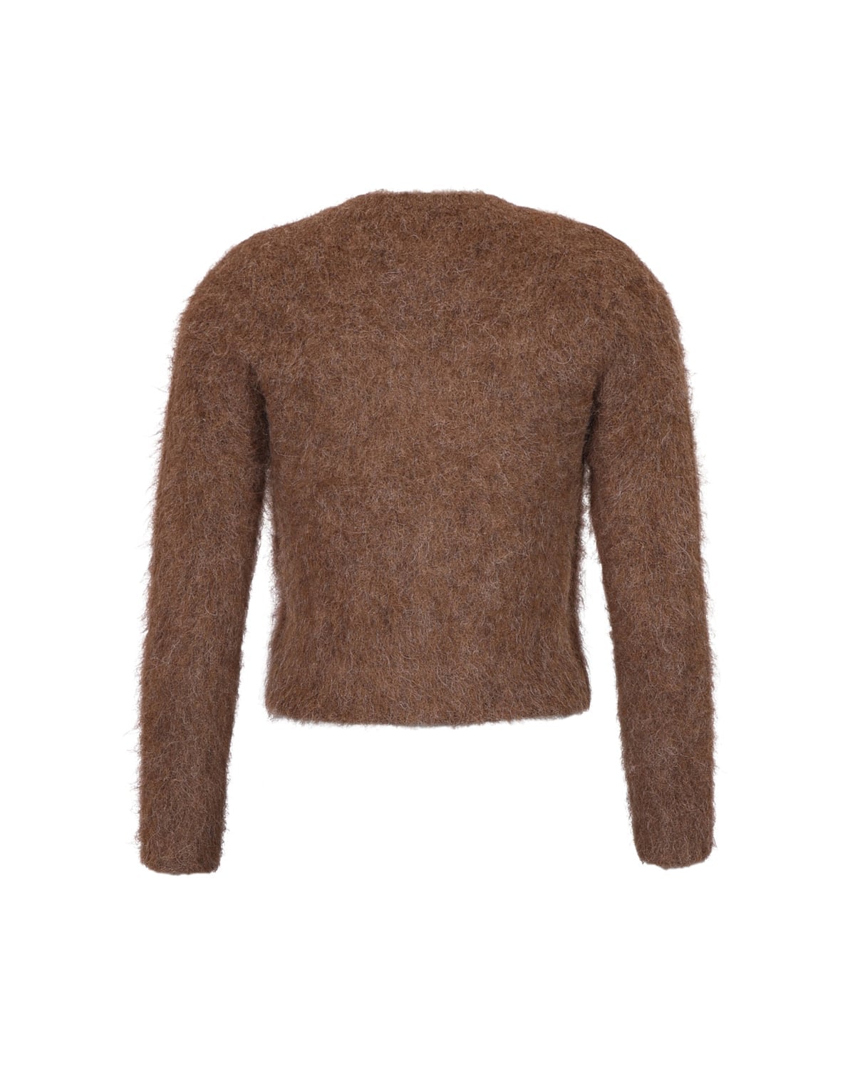 Hairy Knit Jacket Brown