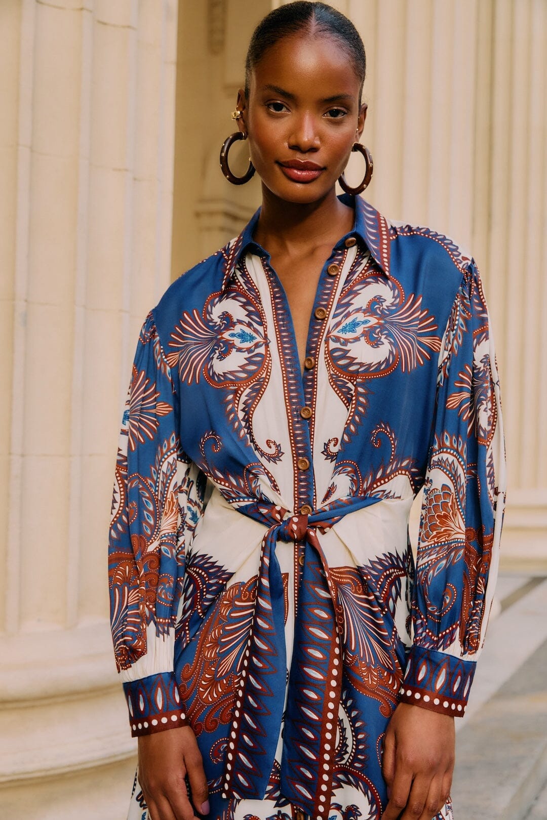 Arabesque Scarf Dress Blue