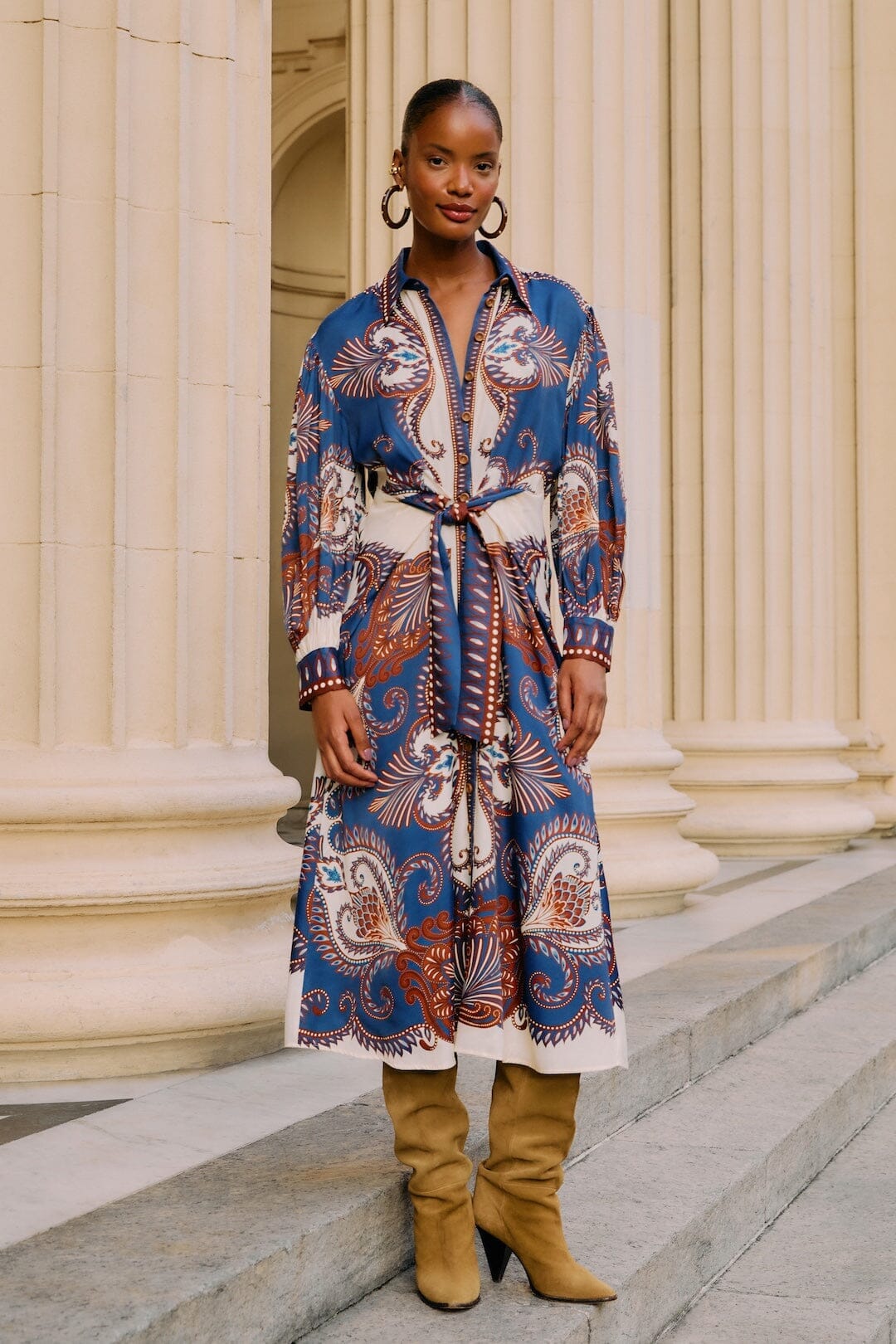 Arabesque Scarf Dress Blue