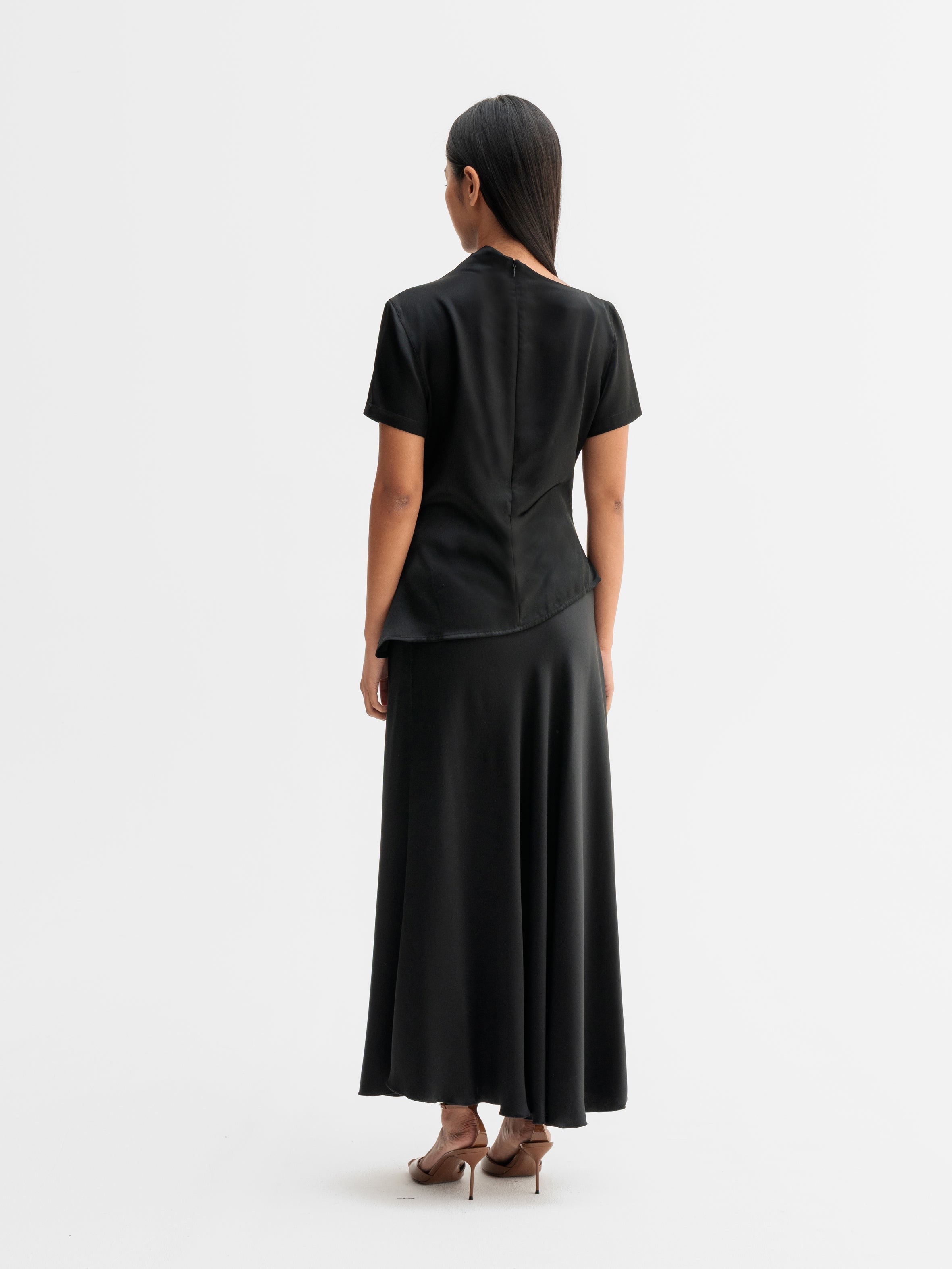 Hadi Satin Skirt Black