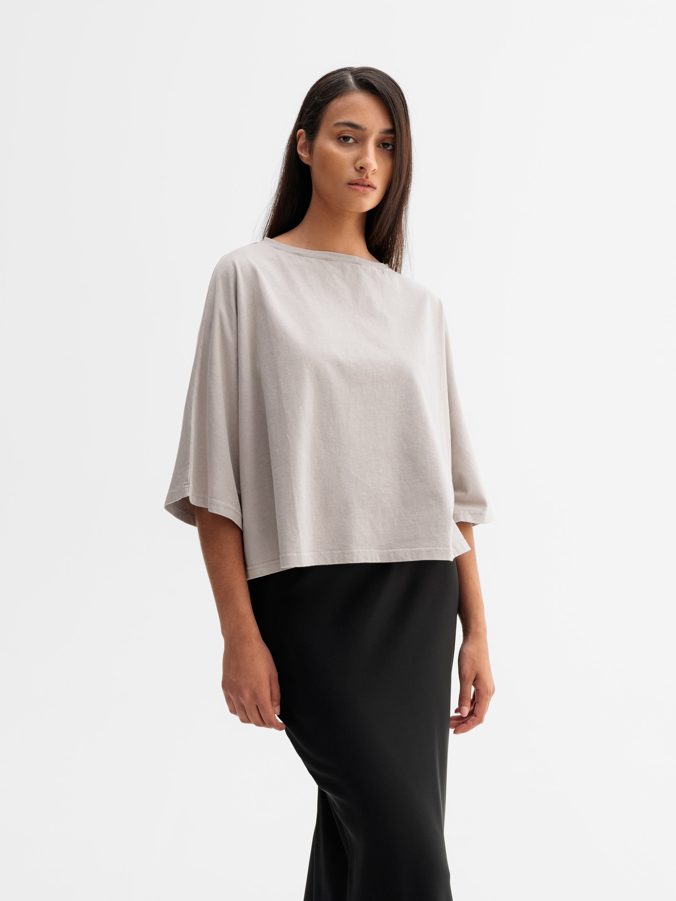 Thea Jersey Tee Washed Greige