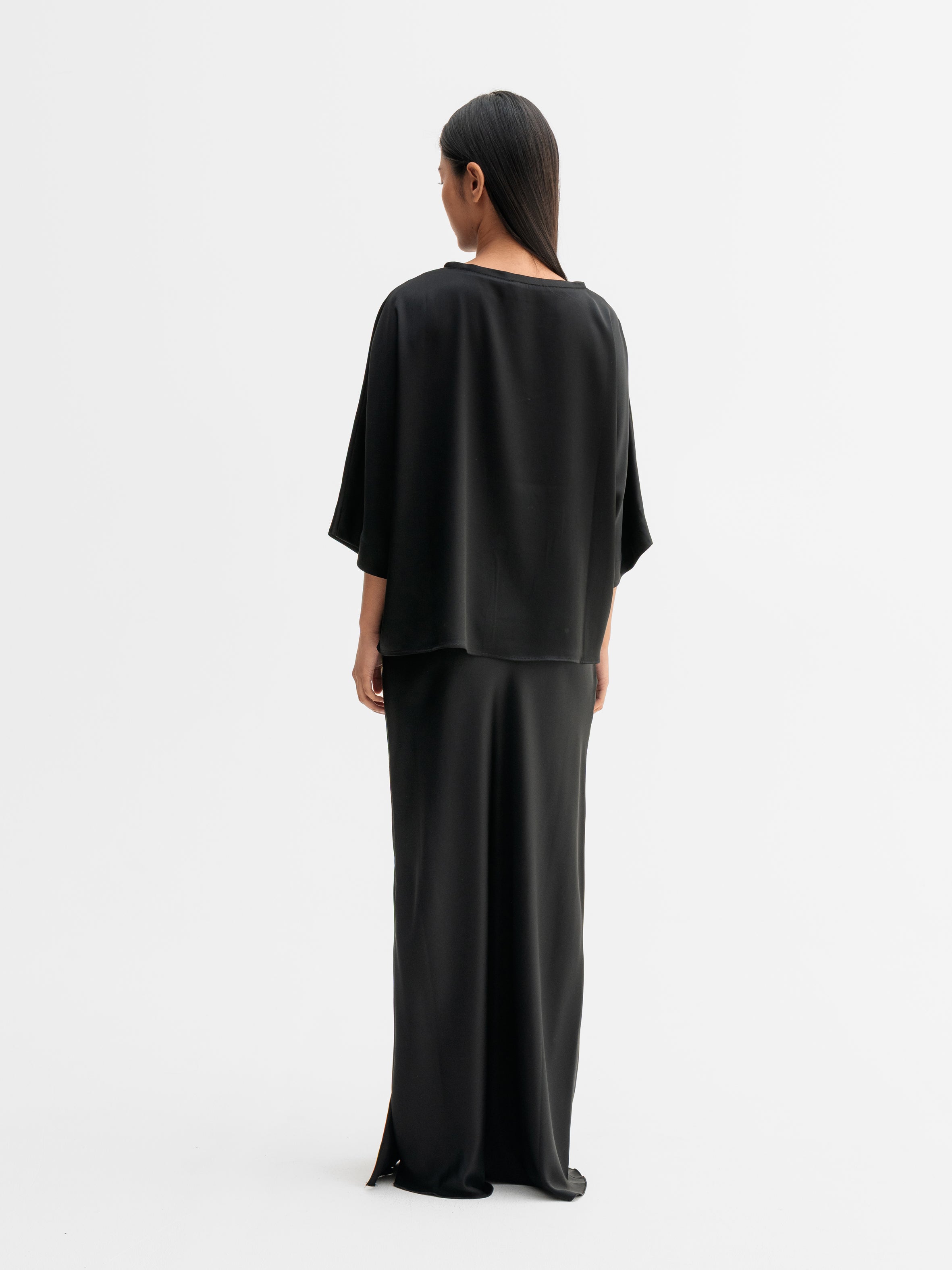 Tori Satin Tee Black