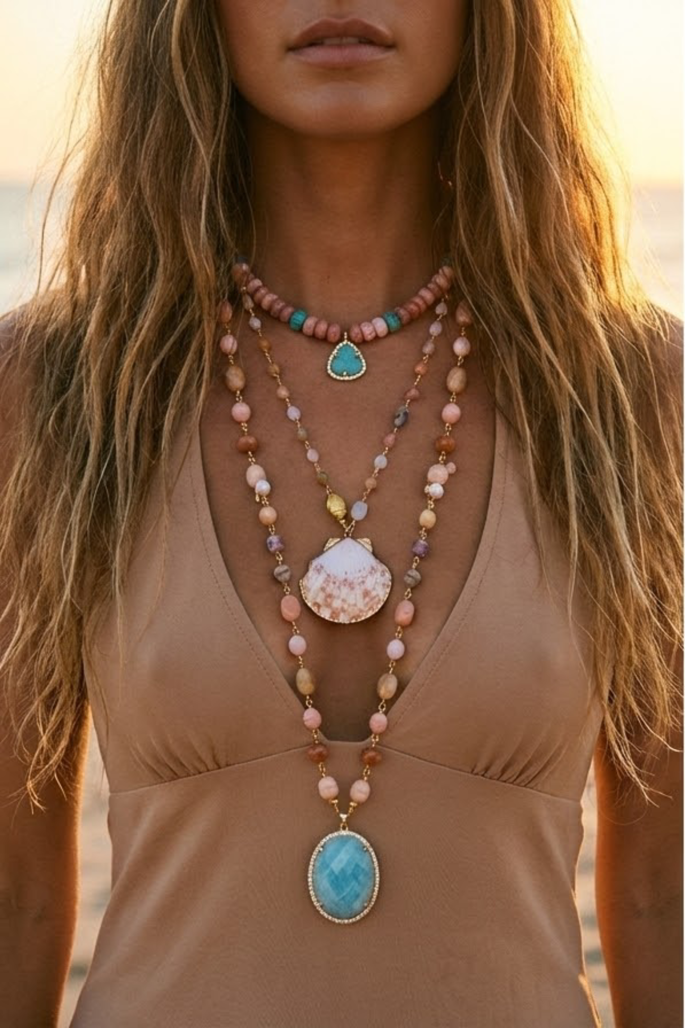 Pink Gemstone Collar Necklace