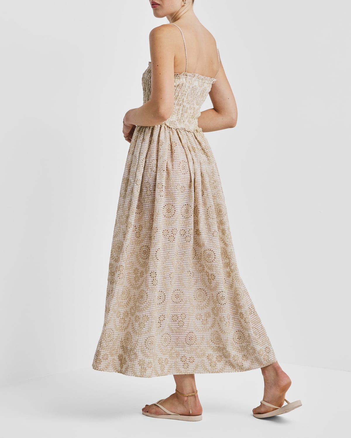 Checks Bandeau Dress Khaki