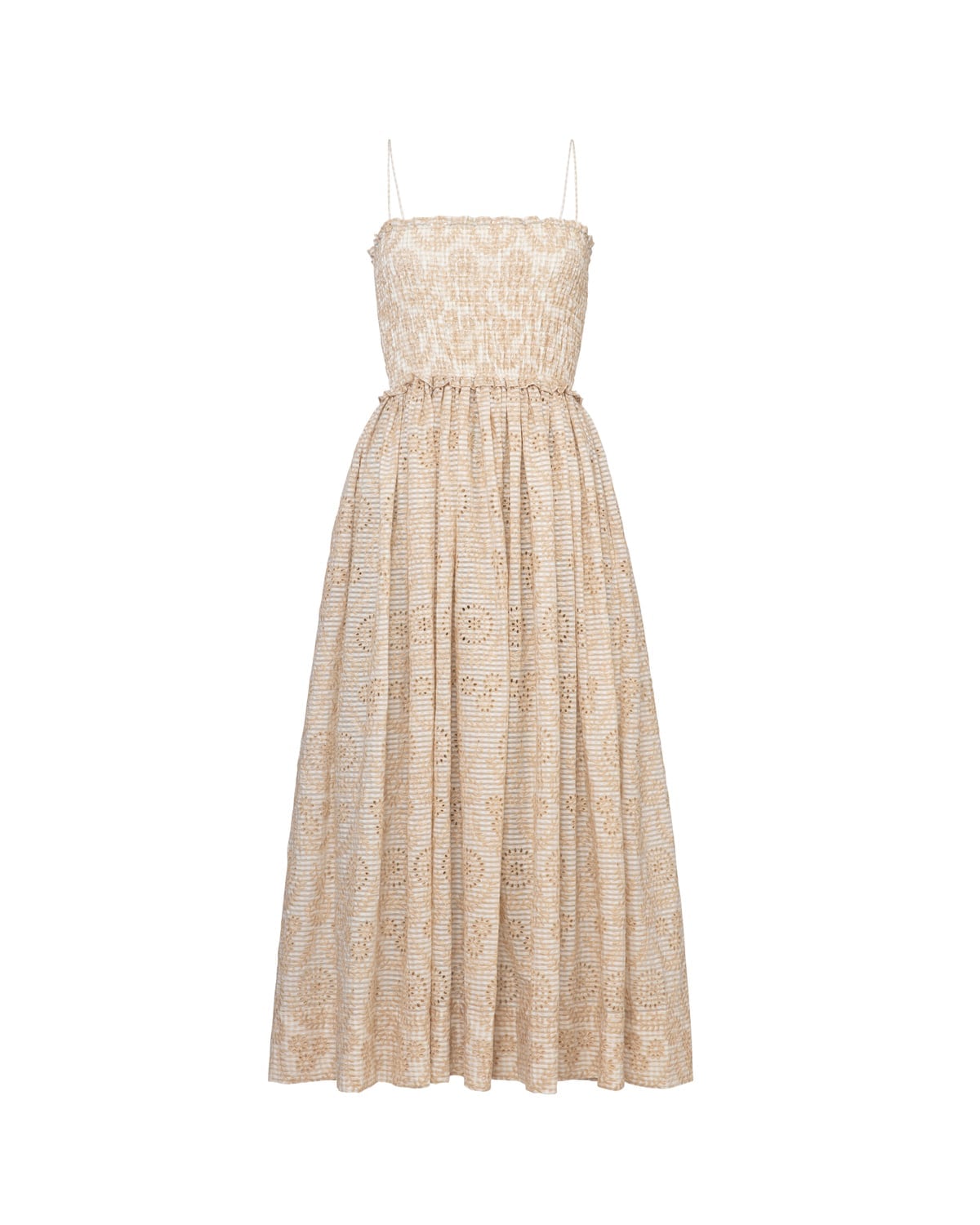 Checks Bandeau Dress Khaki