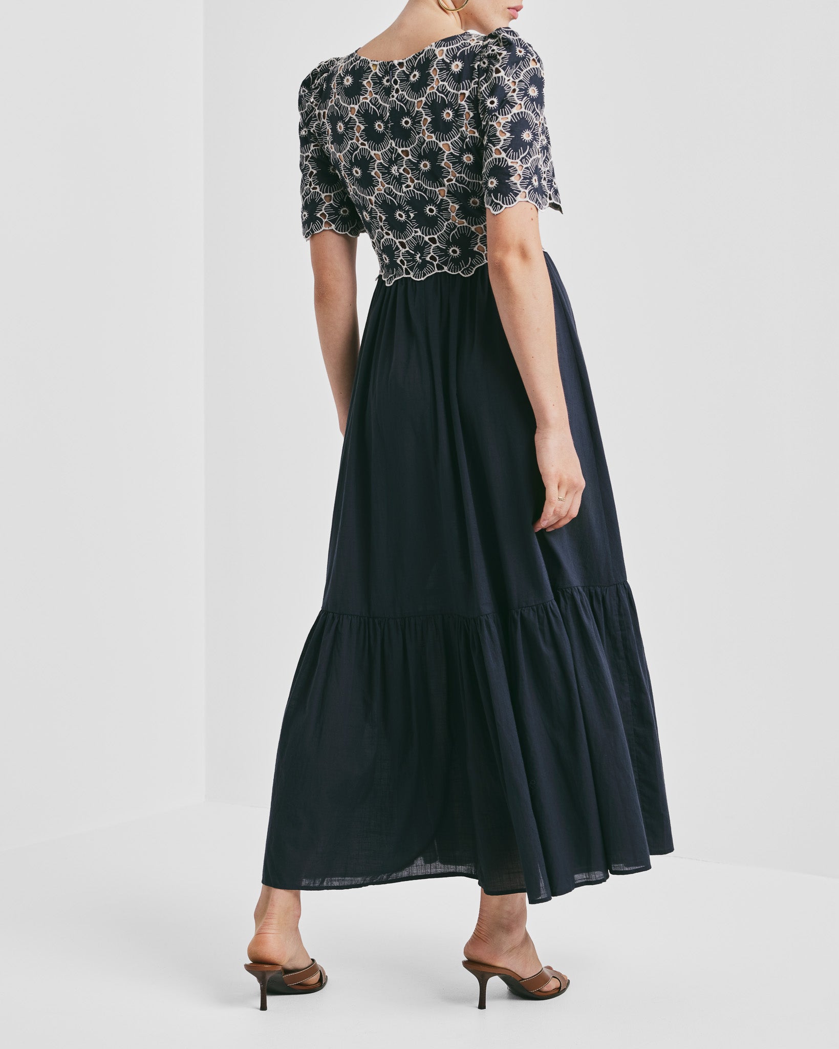 byTiMo Broderie Anglaise Maxi Dress Marine