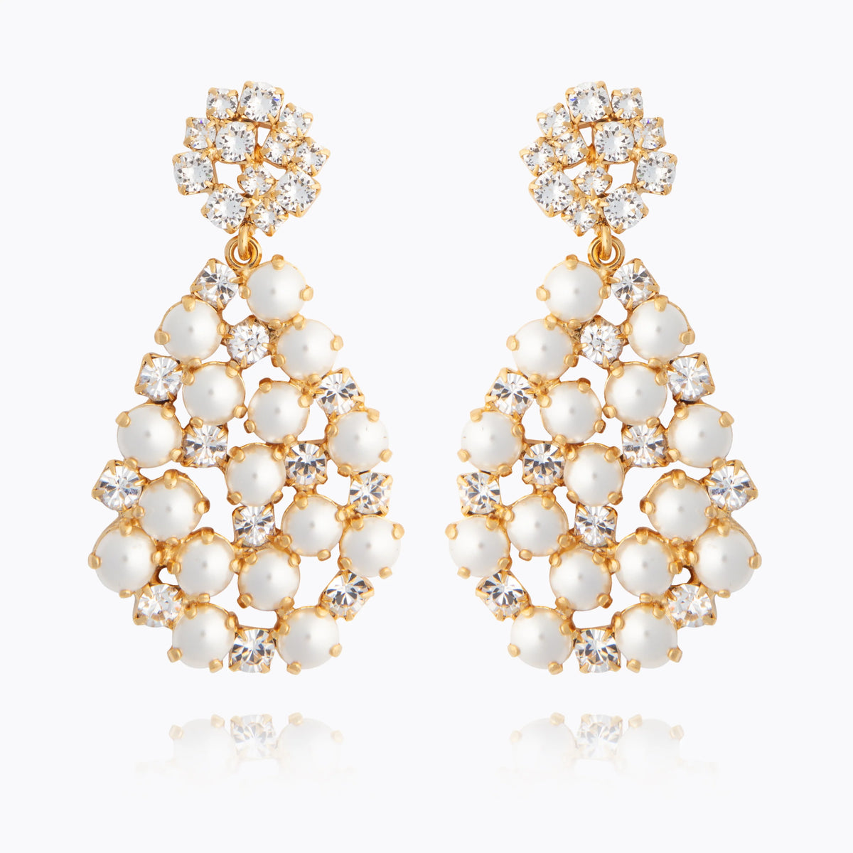 All Of Me Earrings Pearl Crystal