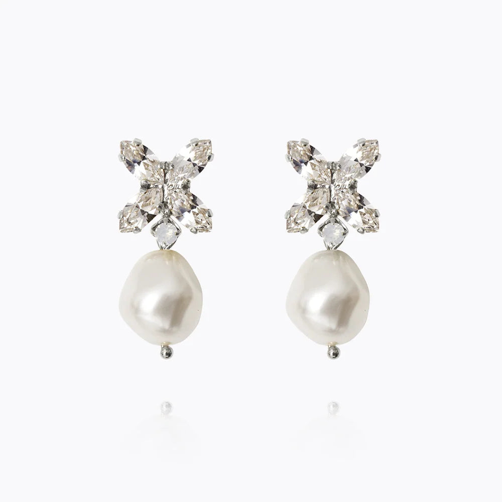 Honey Bee Earrings Pearl Crystal