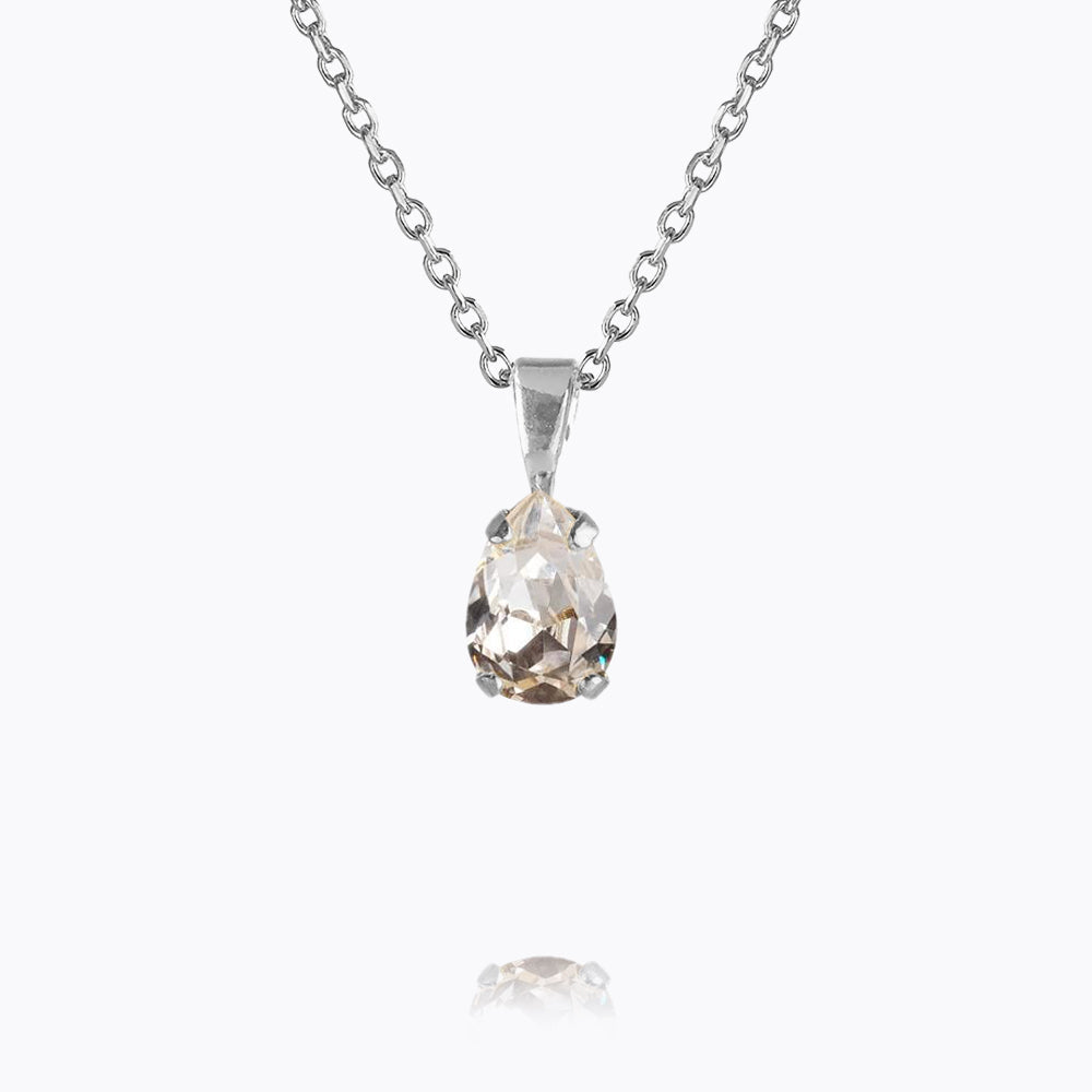 Petite Drop Necklace Crystal