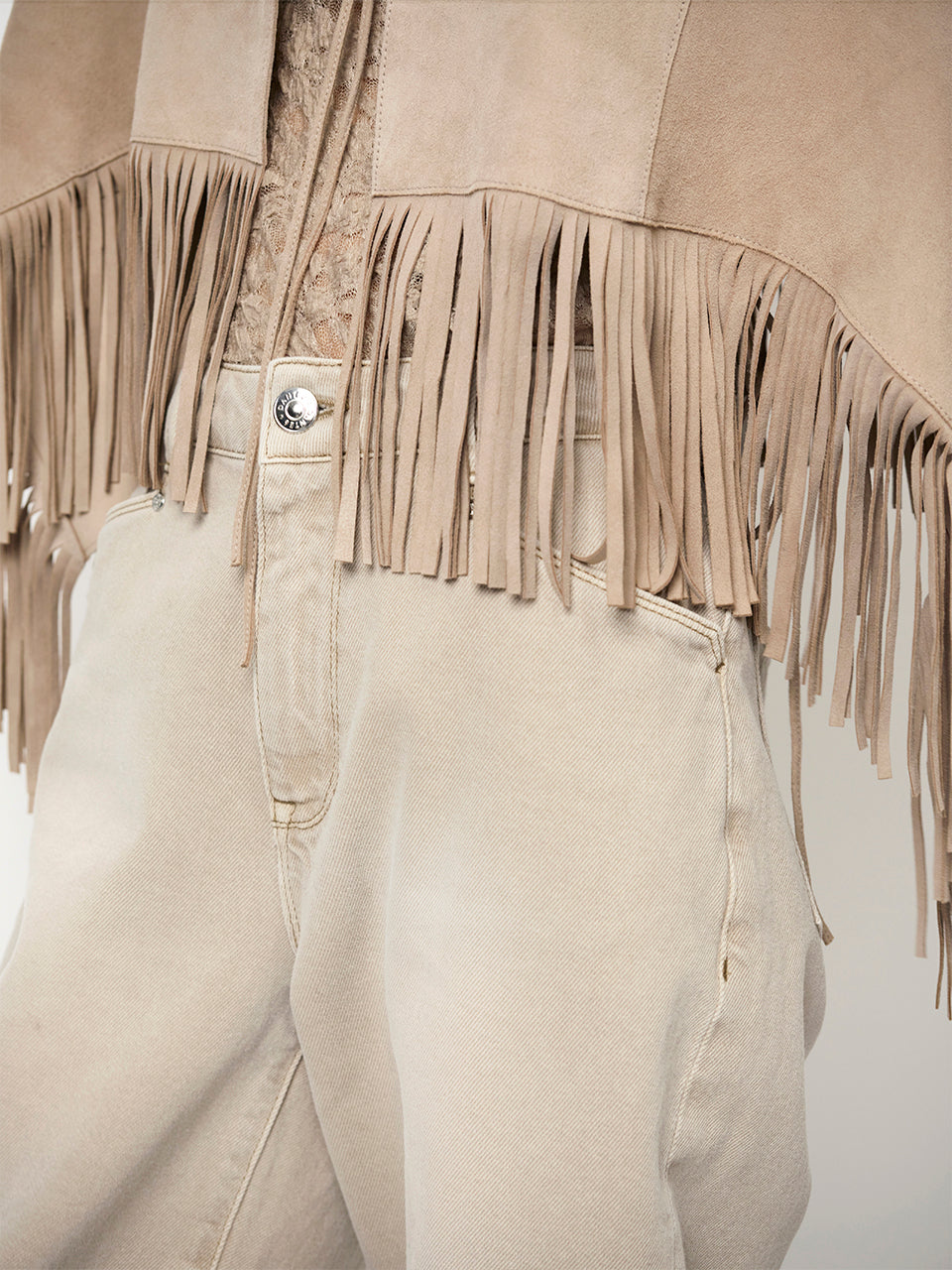 Spencer Suede Poncho Beige