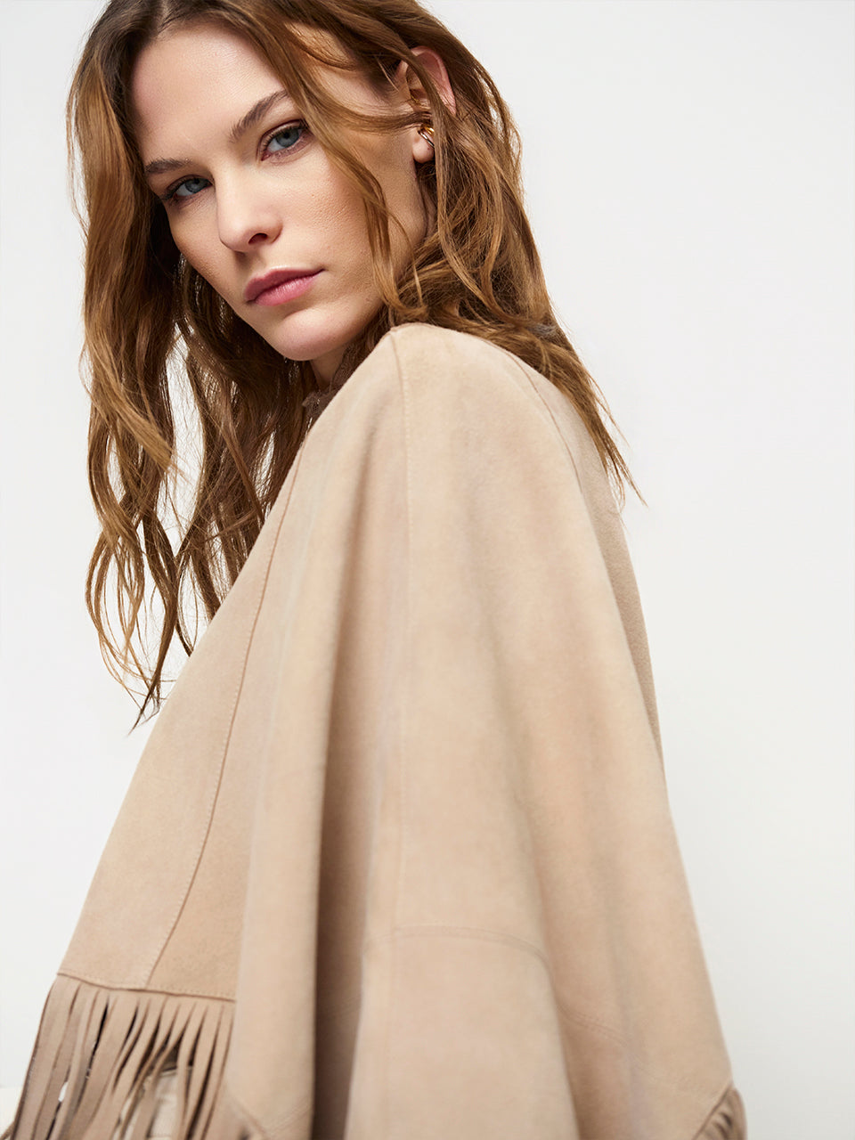 Spencer Suede Poncho Beige