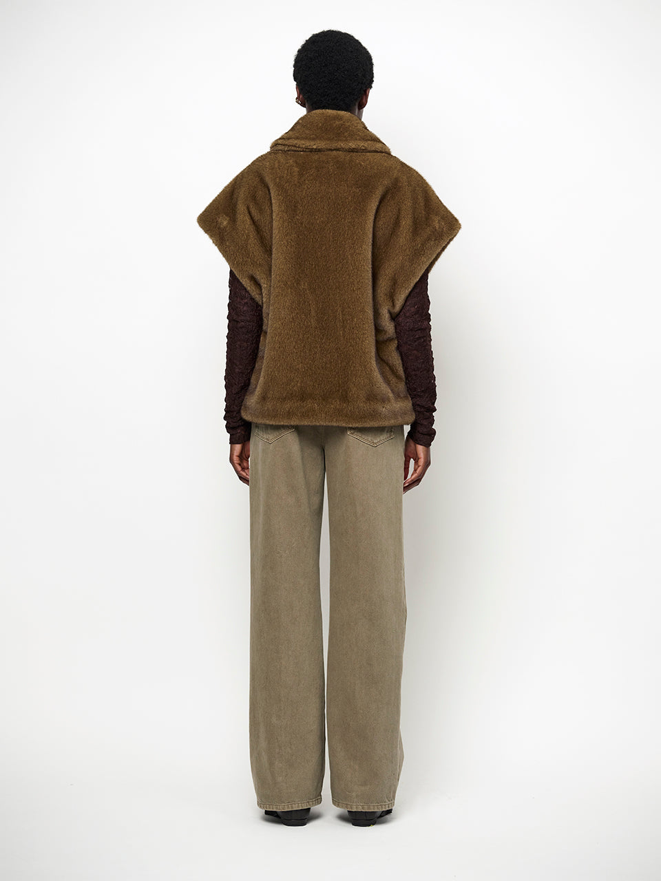 Furdy Cape Coat Brown