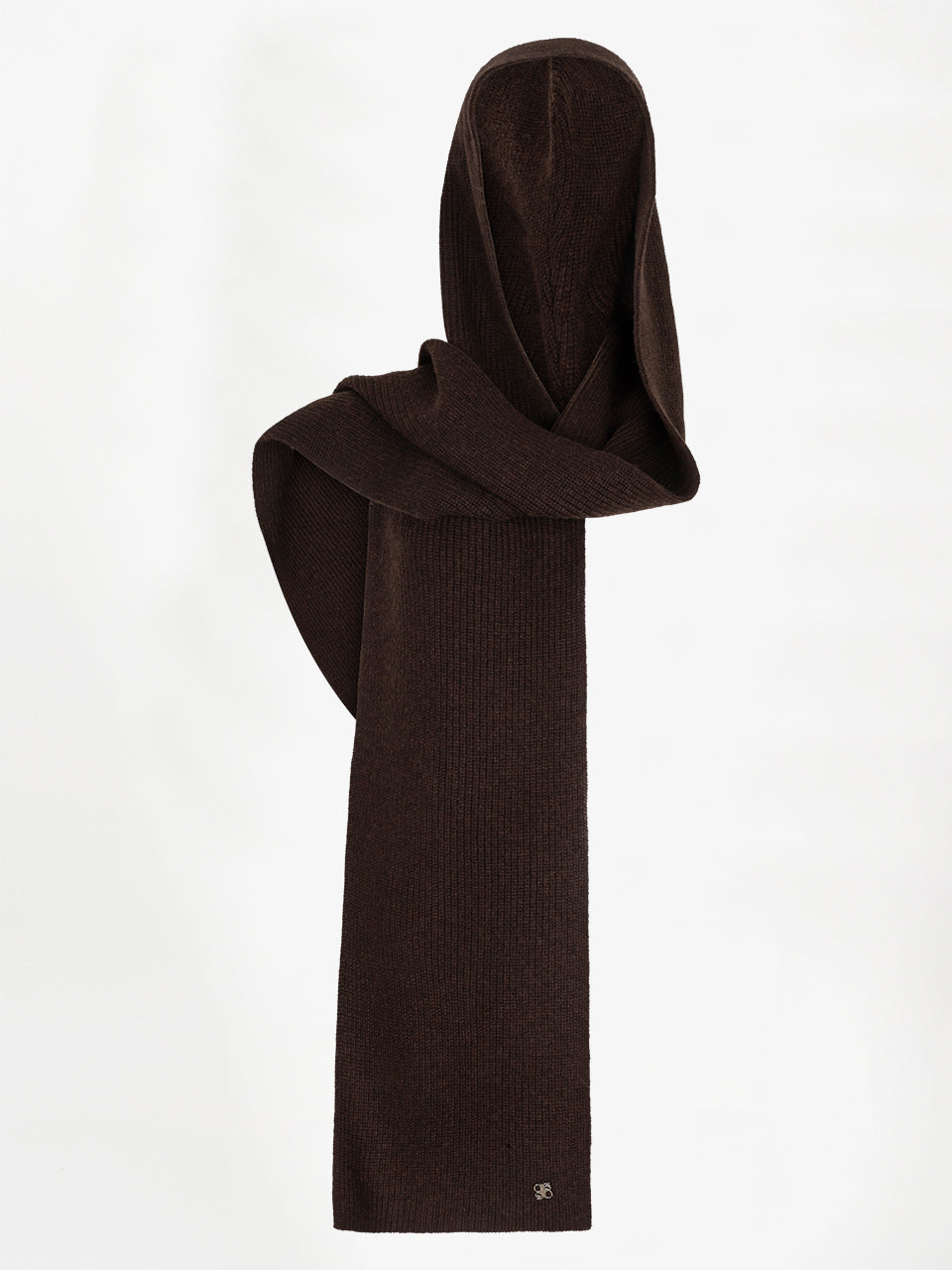 Lone Hooded Scarf Dark Brown