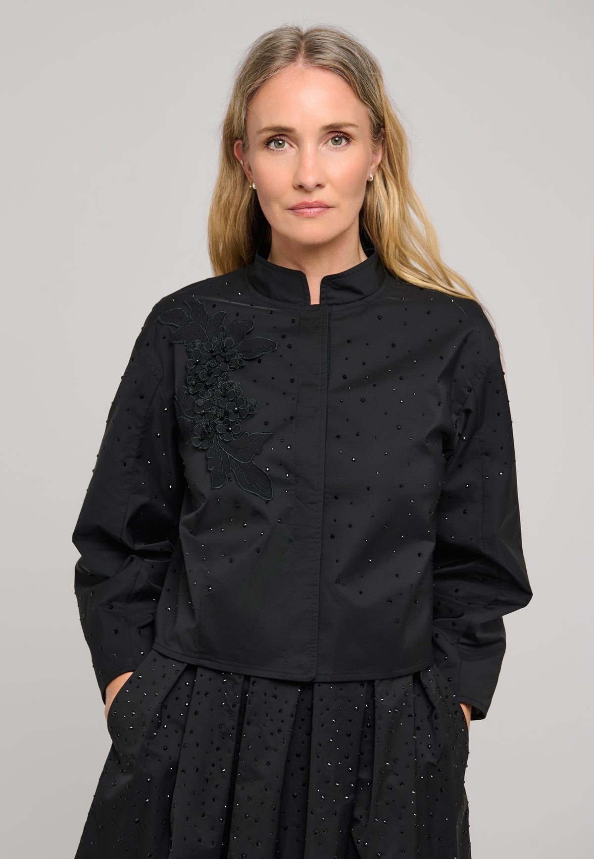 SafaDEA NS Jacket Black Taffeta Emb