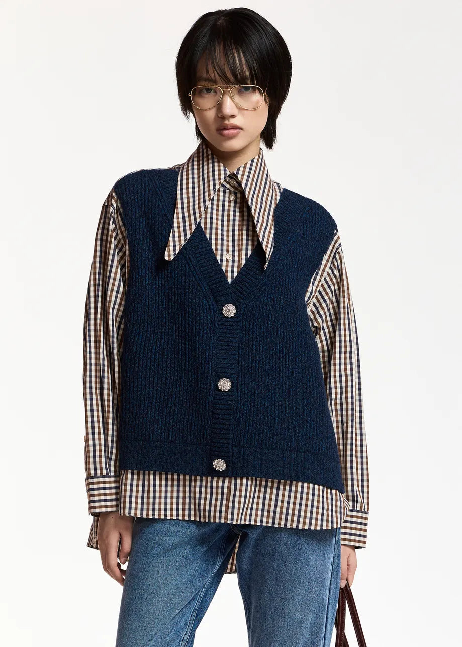 Kute Vest Shirt Navy