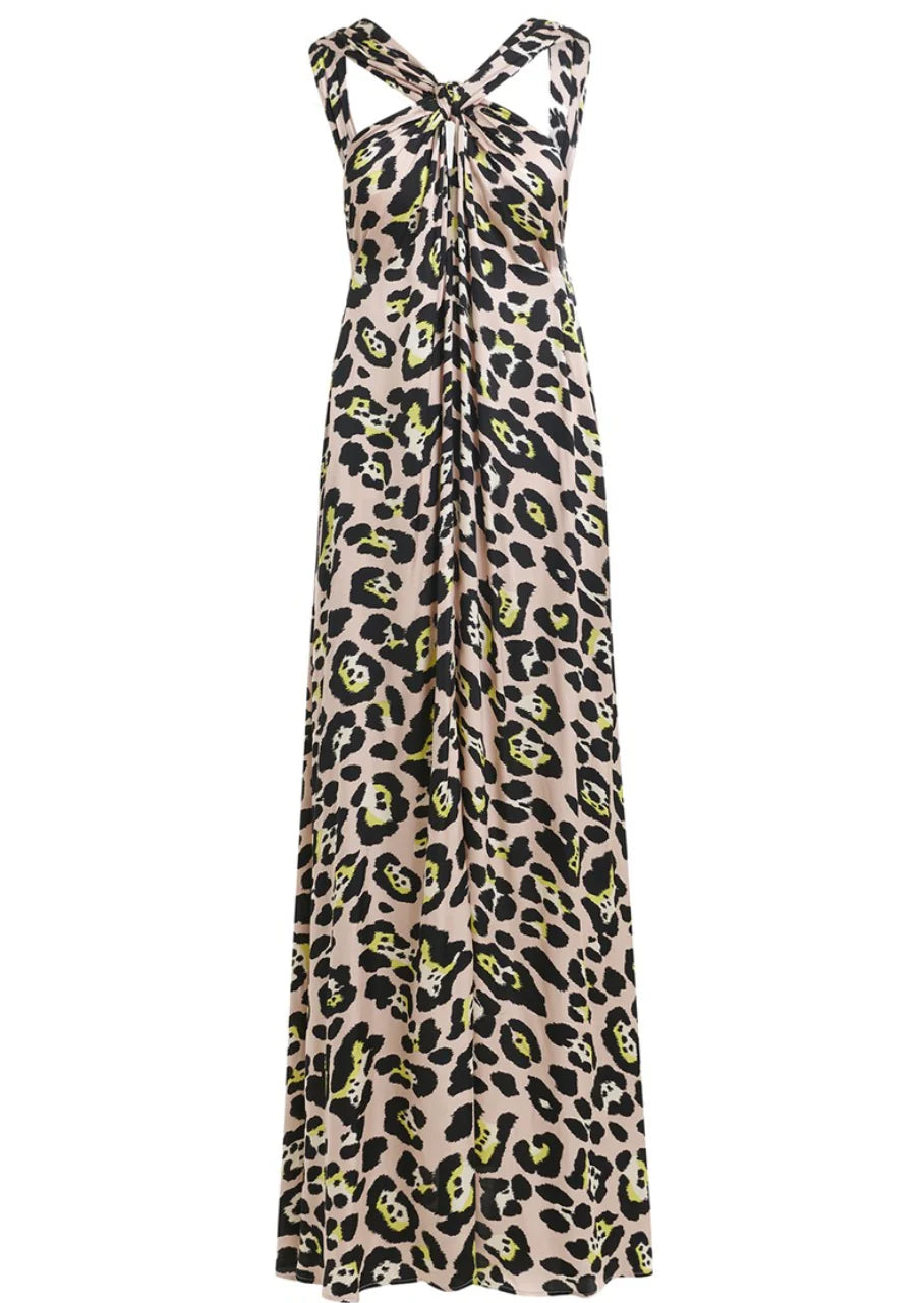 Jaycee Dress Pink Pastel Leopard