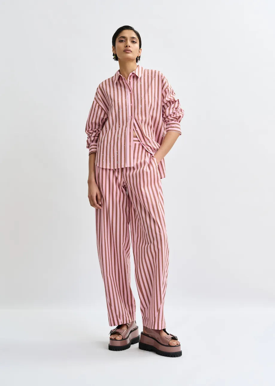 Jelief Shirt Brown Pink