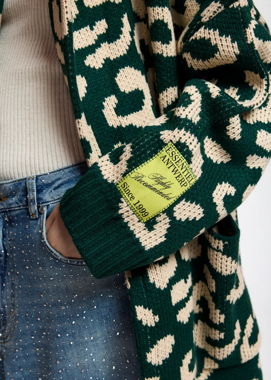 Keo Cardigan Dark Green Cream