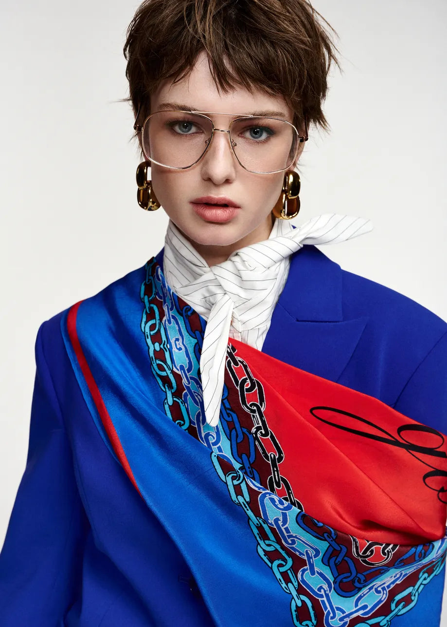 Klassik Scarf Blue Red Black