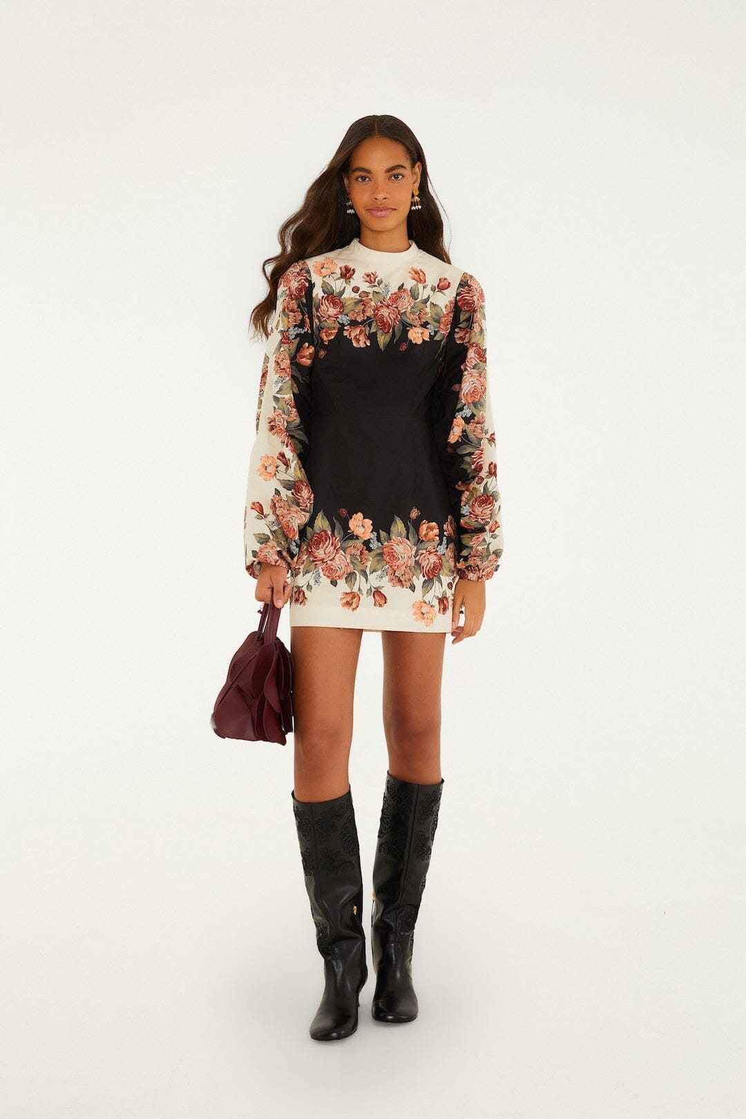 Winter Floral Mini Dress