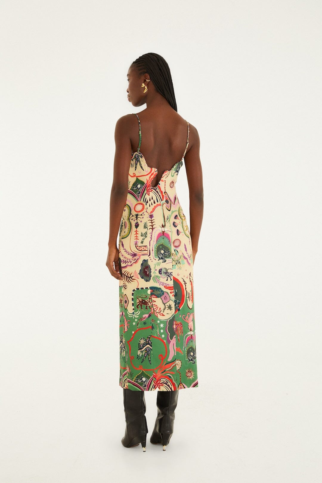 Artsy Surreal Land Dress Beige