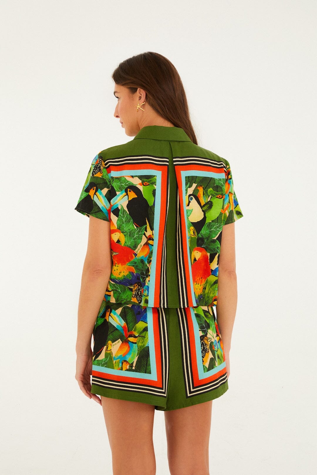 Bird Leaves Shirt Sand