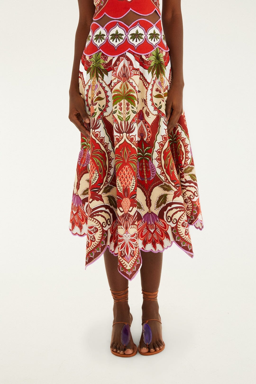 Odara Scallops Skirt Red