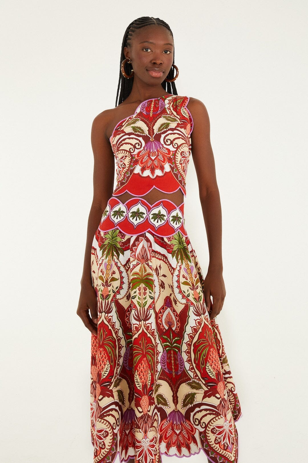 Odara Scallops Skirt Red