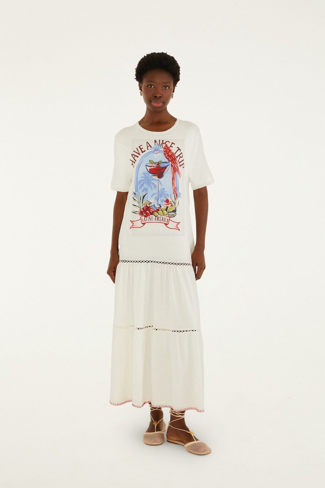 Have A Nice Trip Maxi Dress Off-White