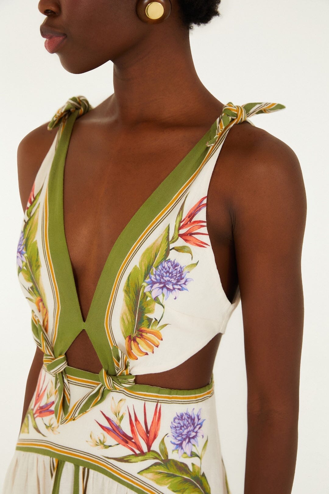 Tropical Scarf Maxi Dress Sand