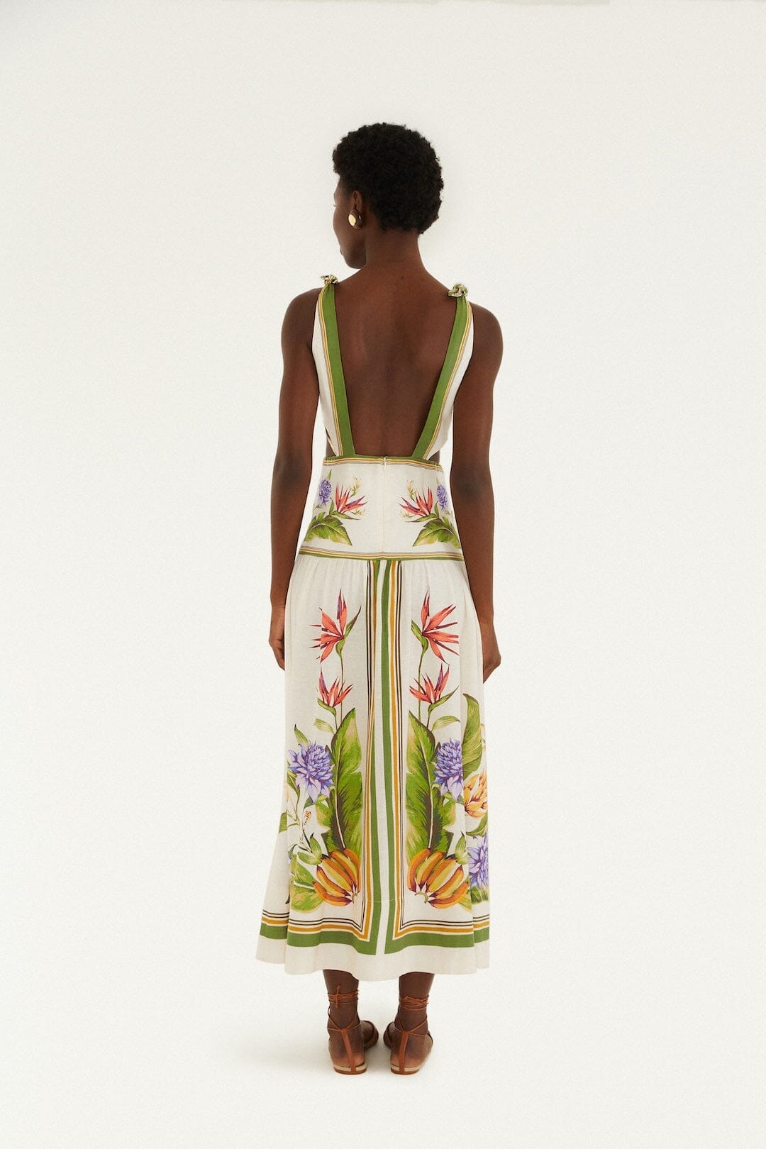 Tropical Scarf Maxi Dress Sand