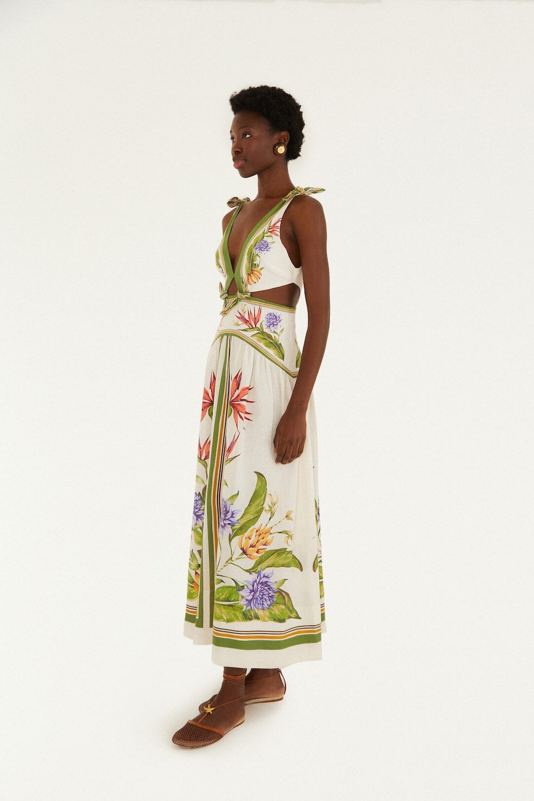 Tropical Scarf Maxi Dress Sand