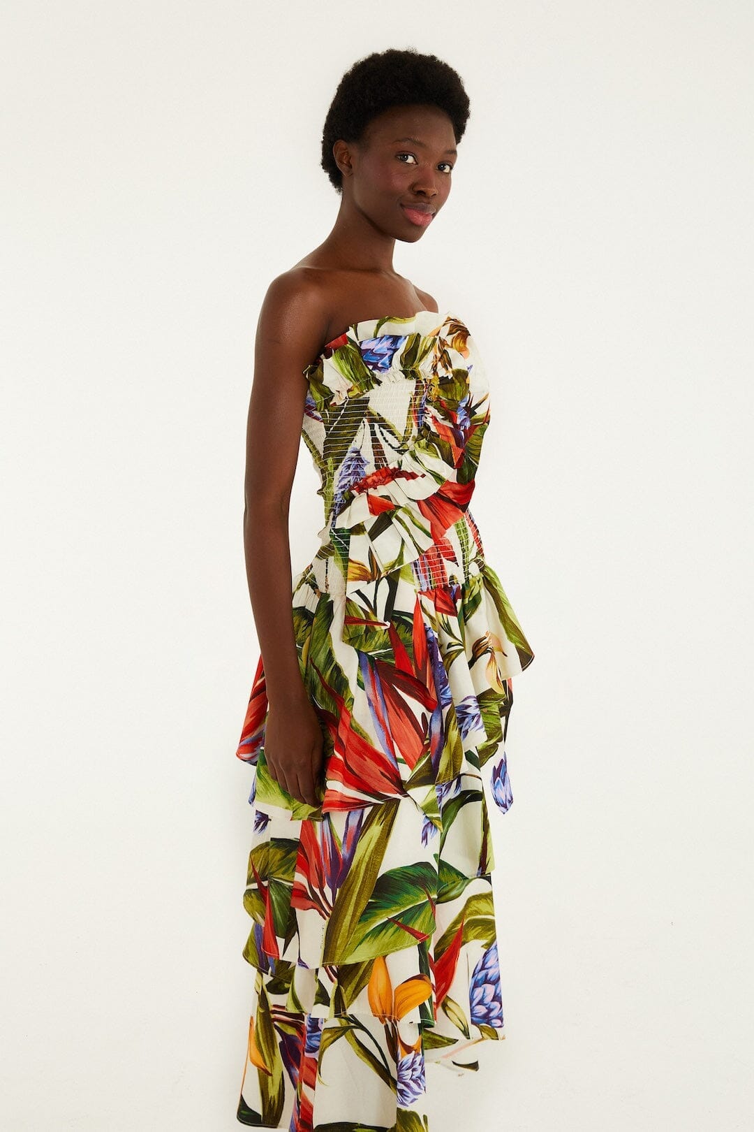 Florart Strapless Maxi Dress Sand
