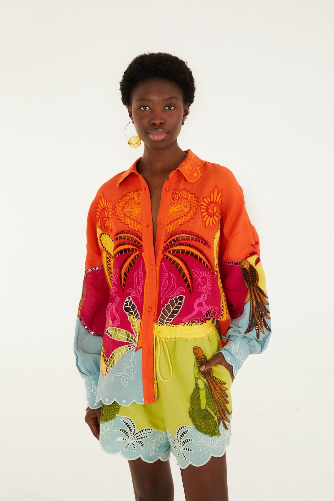Usiacuri Embroidered Richelieu Shorts Multicolor