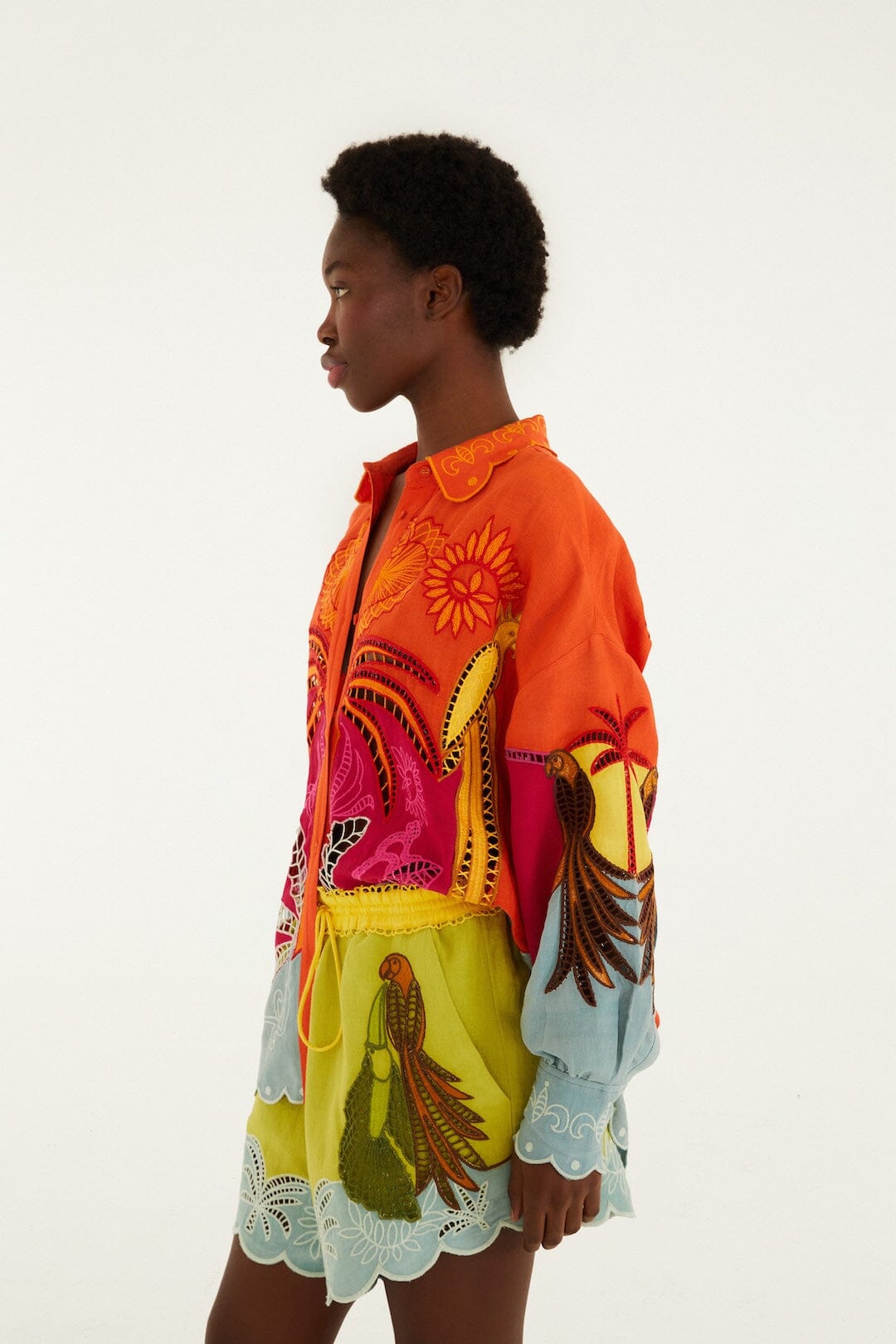 Usiacuri Embroidered Richelieu Shorts Multicolor