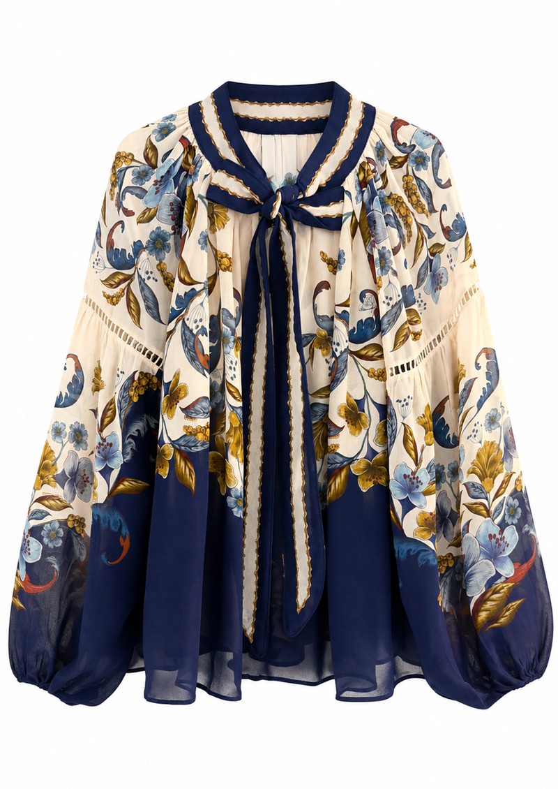 Golden Nature Blouse Navy Blue